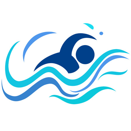 isolated swimming logo from white backgroundのイラスト素材