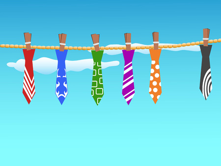the background of ties hanging in the skyのイラスト素材