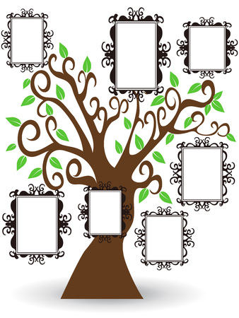 isolated pictures frame tree on white backgroundのイラスト素材