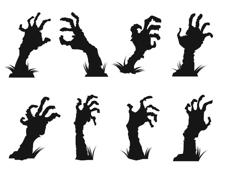 isolated zombie hands icon set from white backgroundのイラスト素材