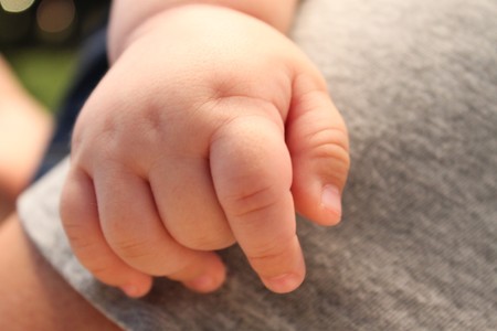 Boy's handの写真素材