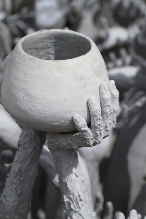Sculpture made for realizing about making meritの写真素材