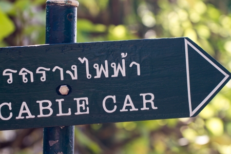The sign for cable carの写真素材