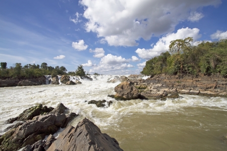 Khon Phapheng waterfalls in southern Laosの写真素材