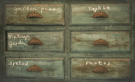 An old green vintage drawerの写真素材