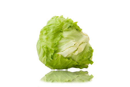 green cabbage isolated on white backgroundの写真素材