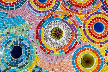 design of colorful mosaic in round shapeの写真素材