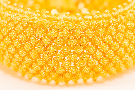 details of gold bracelet as bullet woodの写真素材