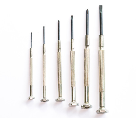set of small screwdrivers in different sizeの写真素材