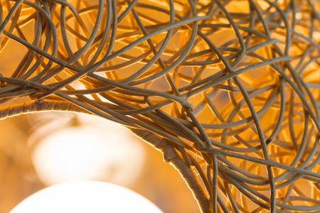 details of weave lamp with lightの写真素材