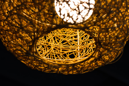 details of weave lamp with lightの写真素材