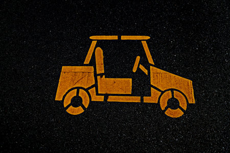 painting car symbol on dark background