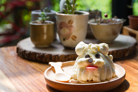 sponge cake decorating as dog