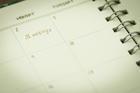note for meeting date in plannerの写真素材