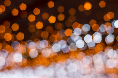 orange pentagon shape bokeh background