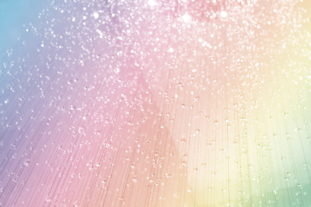 pastel luxury sparkling crystal decorated from ceilingの写真素材