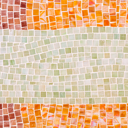 rough mosaic tile wall in bathroomの写真素材