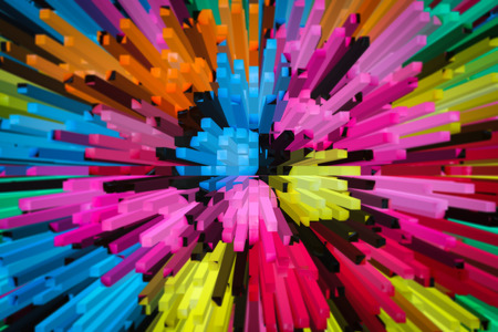 colorful 3D cubes abstract backgroundの写真素材