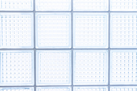 closeup clear glass blocks in bathroomの写真素材