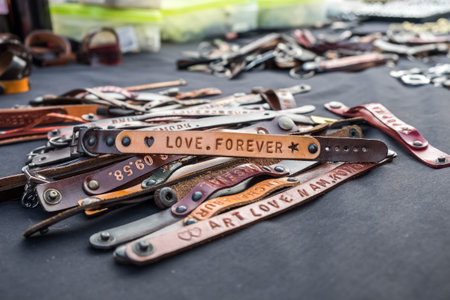 character carving on leather bracelet