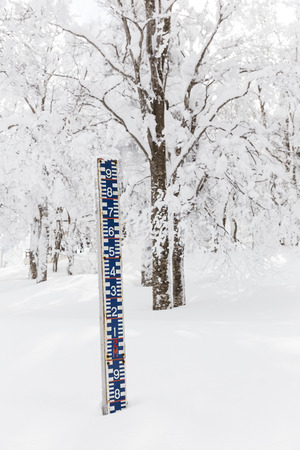 snow height measurement at Zao mountain, Japanの写真素材