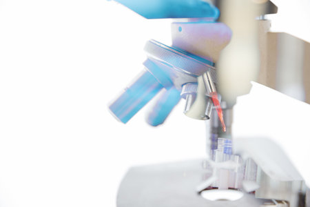 laboratory research and development concept with lab glasswareの写真素材