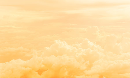 Fluffy of cloud in golden sky
