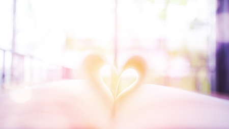 Pastel tone heart shape from opened bookの写真素材