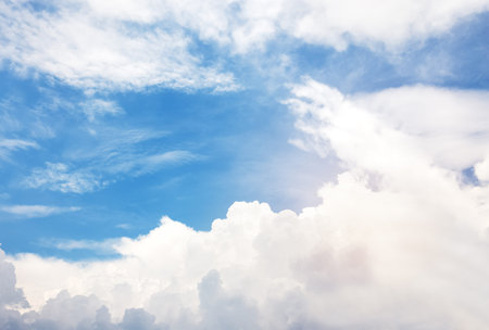 fluffy of cloud in blue sky