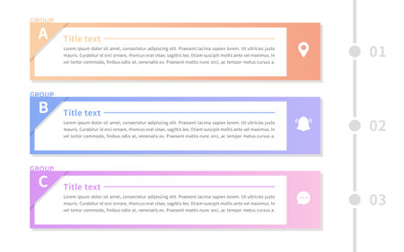 Modern style infographic with business timeline template for introducing stepsのイラスト素材
