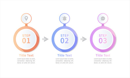 Modern style infographic with business timeline template for introducing stepsのイラスト素材