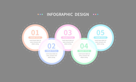 A circular business infographic that describes the time template for the stepsのイラスト素材