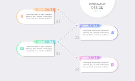 Modern style business infographic with a timeline template to introduce the stepsのイラスト素材
