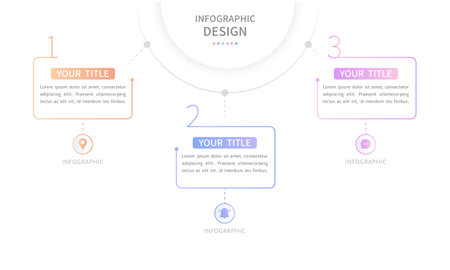 Modern style infographic with business timeline template for introducing stepsのイラスト素材