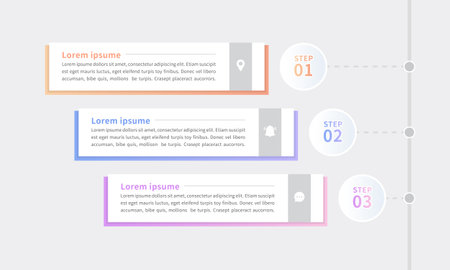 Modern style business infographic with a timeline template to introduce the stepsのイラスト素材