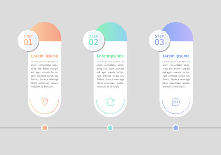 Modern style infographic with business timeline template for introducing stepsのイラスト素材