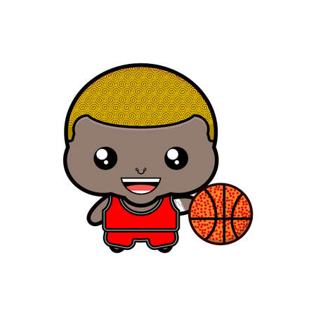 Vector illustration of a funny basketball player vectorのイラスト素材