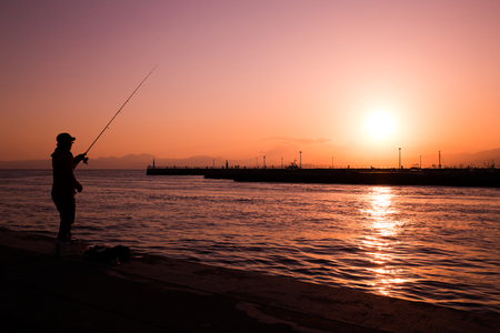Fishing SunSetの写真素材