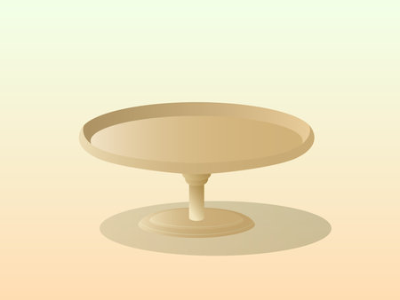 Golden copper Pedestal dish. Vector illustration of tableware.のイラスト素材
