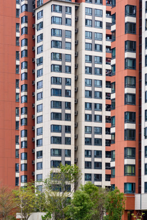 High rise urban residential buildings. Landscape of Songshanhu residential area, Dongguan, China.
