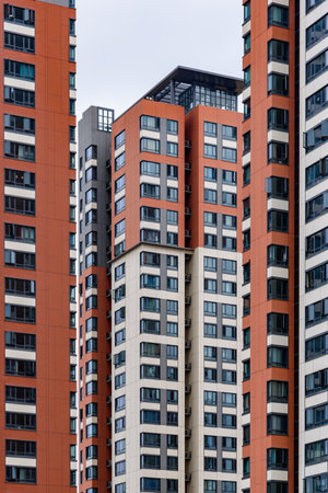 High rise urban residential buildings. Landscape of Songshanhu residential area, Dongguan, China.の写真素材