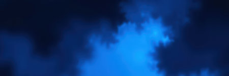 Blue clouds hover in the night sky, creating a mystical atmosphere during the late evening hoursの素材