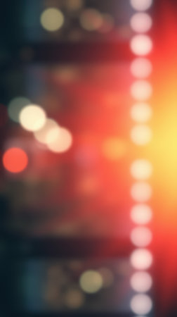 Vivid lights create a mesmerizing atmosphere in an urban setting during the evening hoursの素材