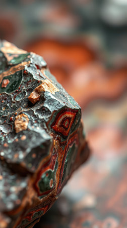 Unique geological formation showcasing vibrant colors and intricate patterns found in natural rock formationの素材