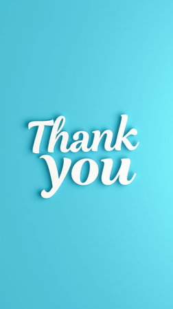 Thank you message against a vibrant blue background conveying appreciation and gratitude for various occasionsの素材