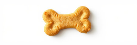 Dog bone shaped treat on a white background ideal for pet snacks and canine rewardsの素材
