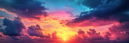 The image captures a dramatic sunsetの素材