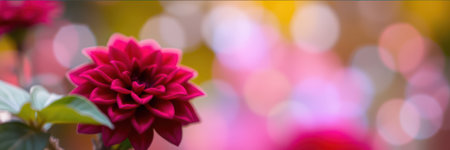 Beautiful dahlia flower blooms in vibrant colors at a garden during springtimeの素材