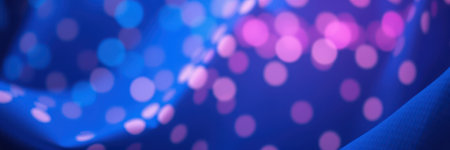 Intricate patterns of blue and pink lights create a mesmerizing abstract background for artistic designsの素材