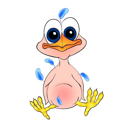 chick newborn cartoon, with isolation on a white backgroundのイラスト素材